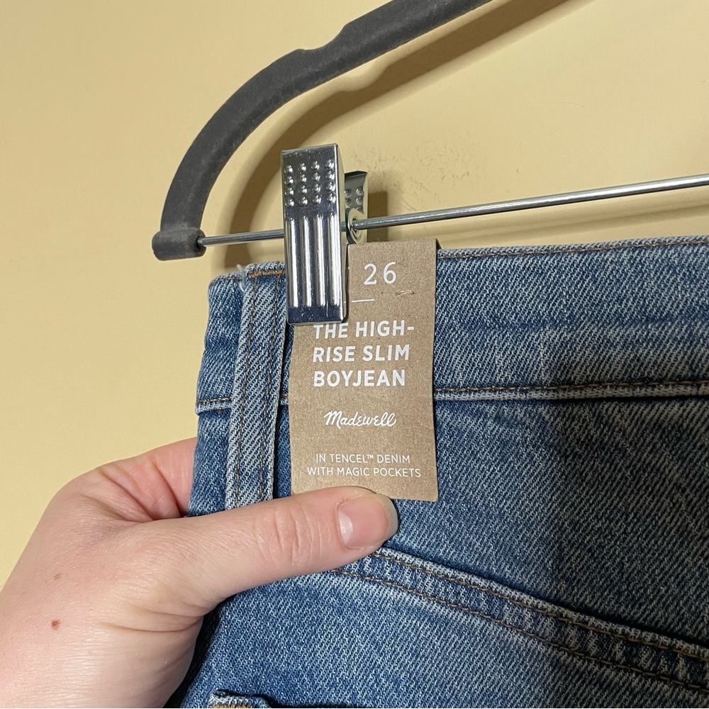 Madewell The High Rise Slim Boy Jean in Neal Wash Tencel Denim Edition - Picture 14 of 16